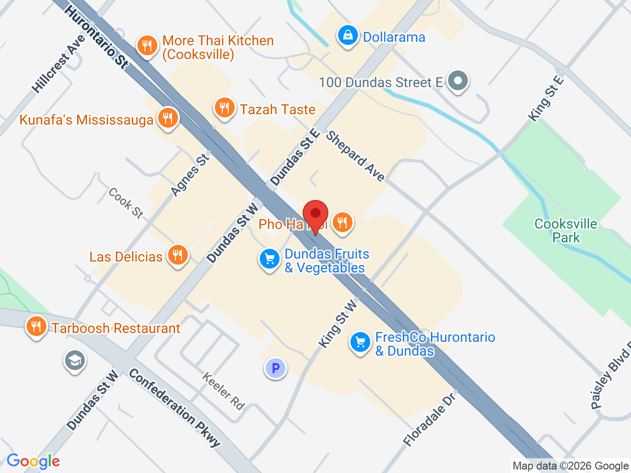 Street map for Cannabis Place, 2555 Hurontario St, Mississauga ON