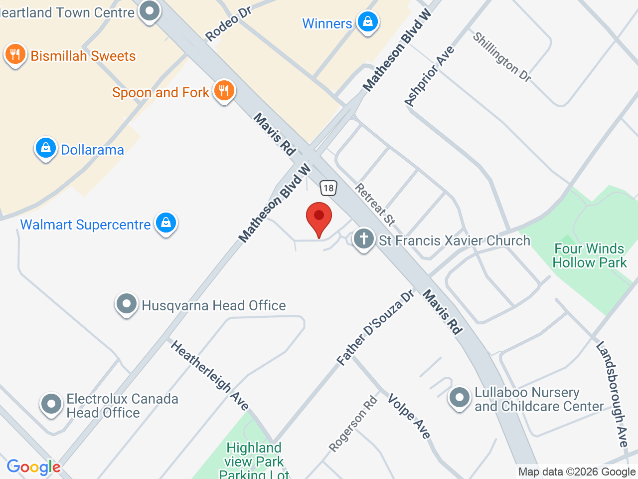 Street map for Canna Cabana, 5700 Mavis Rd, Mississauga ON