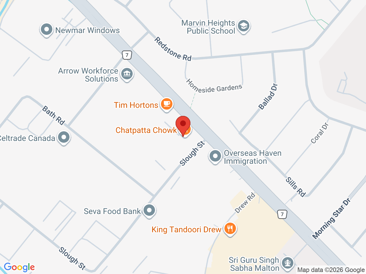 Street map for Dope Cannabis, 7454 Airport Rd Unit I, Mississauga ON