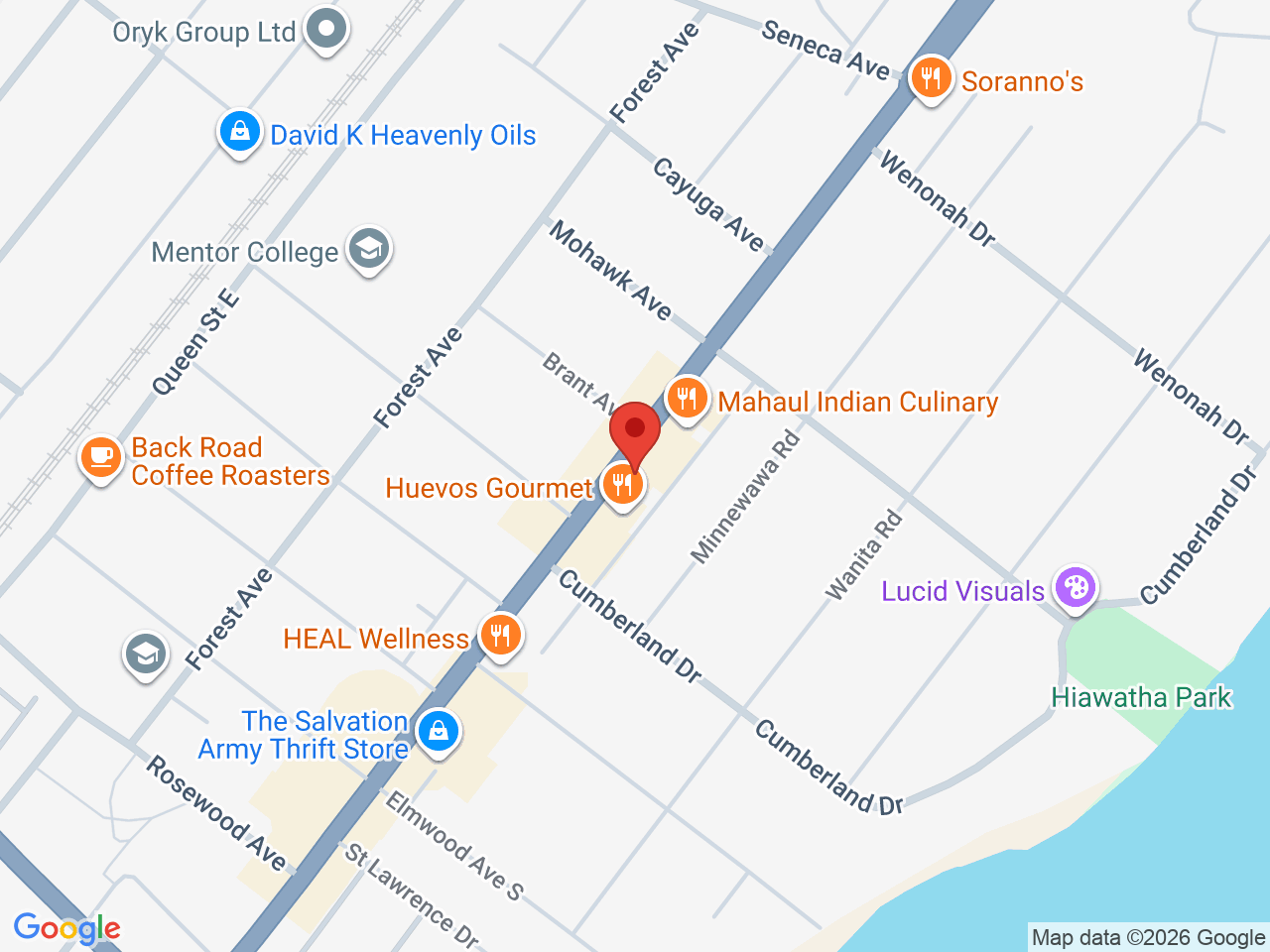 Street map for Kindling Cannabis, 251 Lakeshore Rd E, Mississauga ON