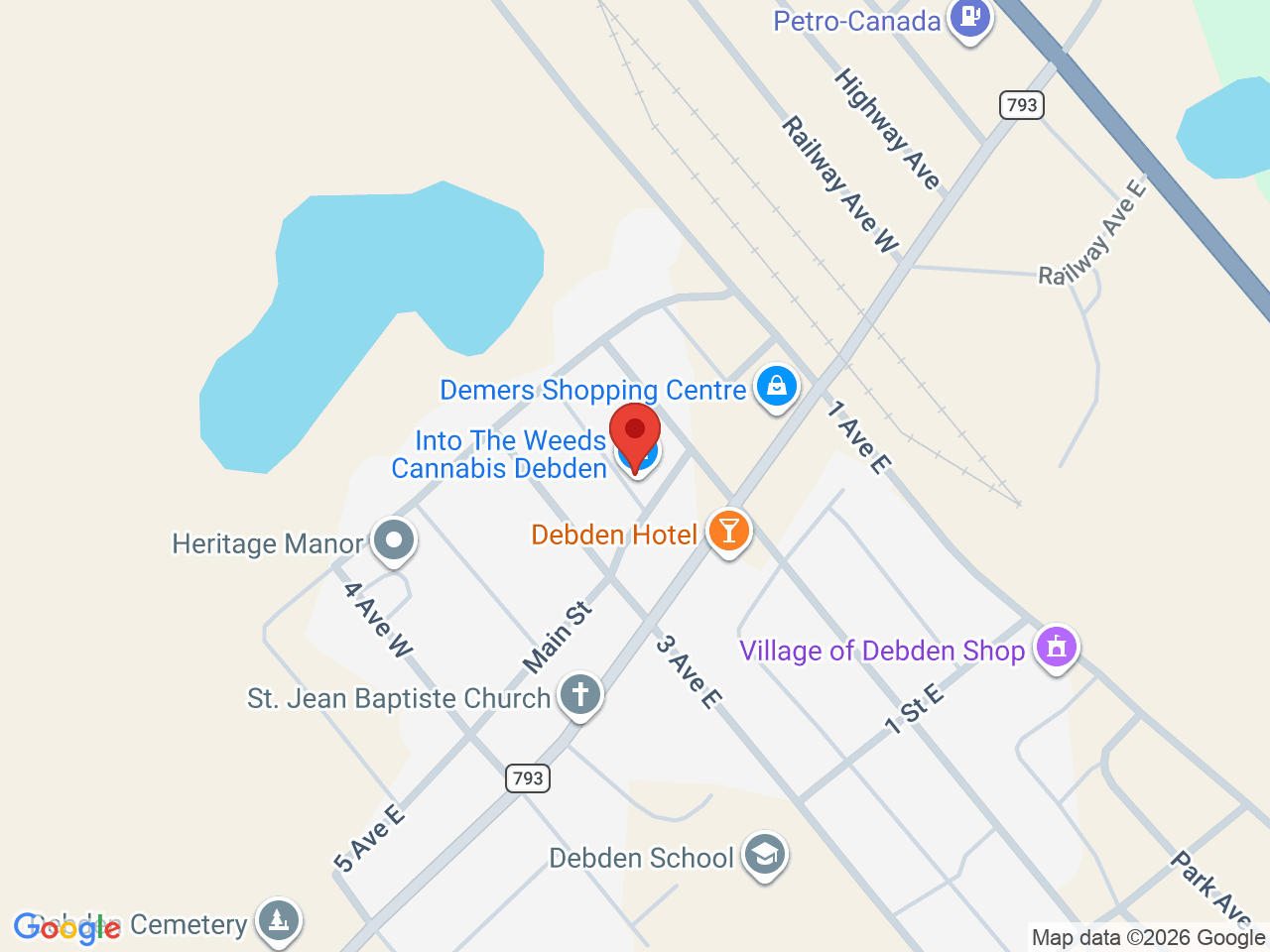 Street map for Into the Weeds Cannabis, 305 Main St, Debden SK