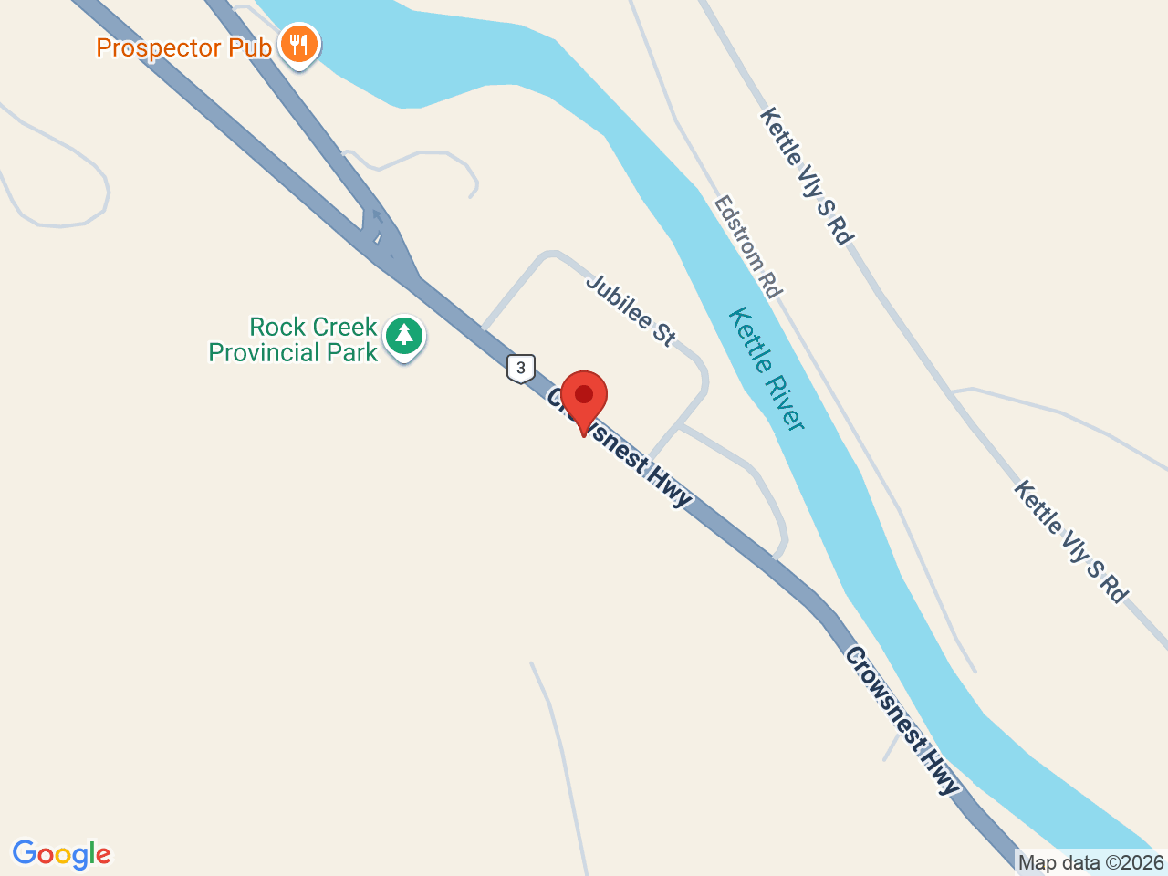 Street map for Cahoots Cannabis, 4120B BC-3, Rock Creek BC