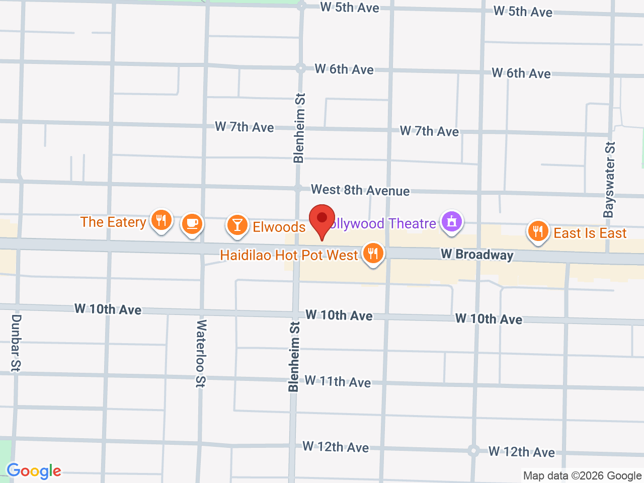Street map for Chronic Hub, 3277 W Broadway, Vancouver BC
