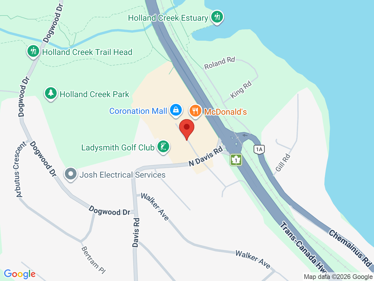 Street map for Flight Cannabis, 370 Davis Rd #16, Ladysmith BC