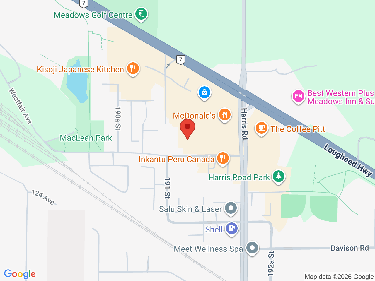 Street map for Kelo Cannabis, 19150 Lougheed Hwy. #112, Pitt Meadows BC