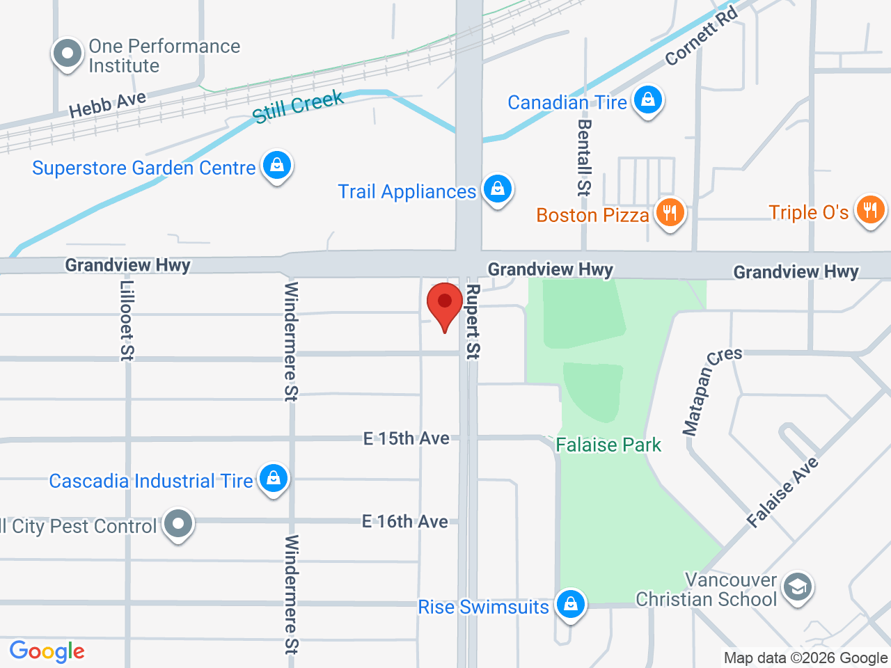 Street map for Lift Cannabis, 2983 Rupert St, Vancouver BC