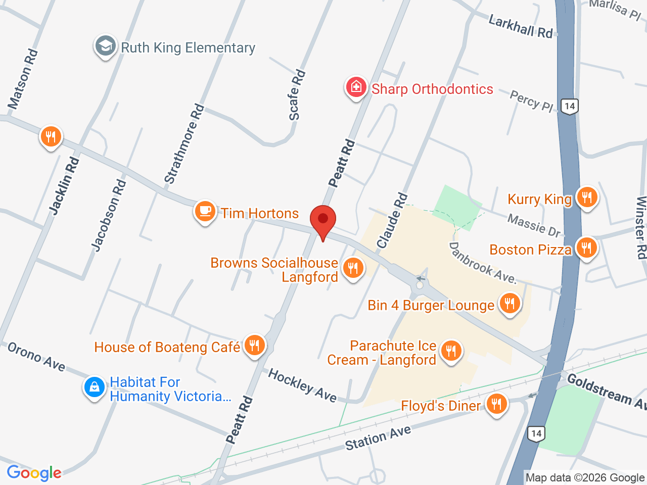 Street map for Opal Cannabis, 797 Goldstream Ave Unit 107, Victoria BC