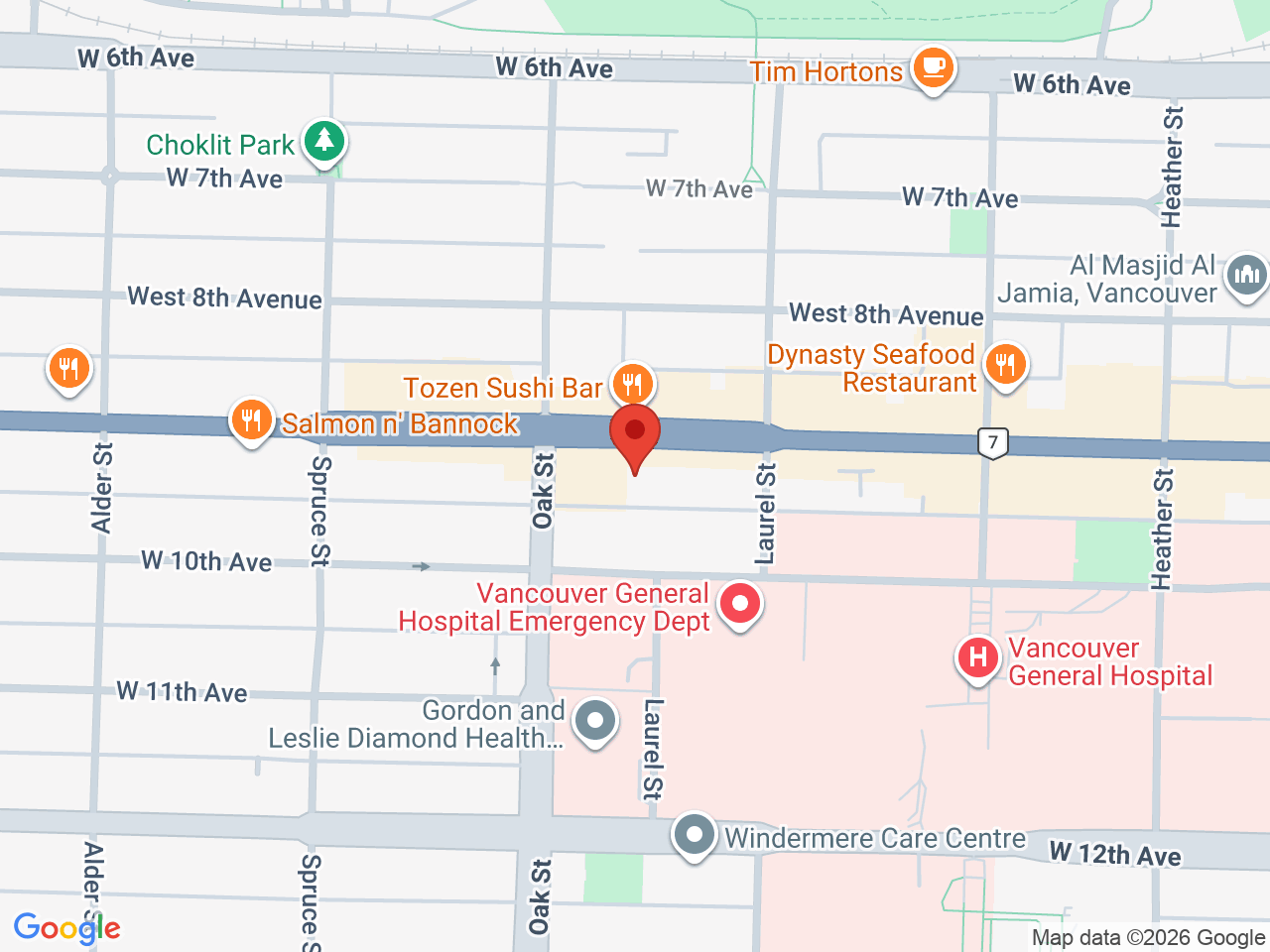 Street map for Team Cannabis, 950 W Broadway #102, Vancouver BC