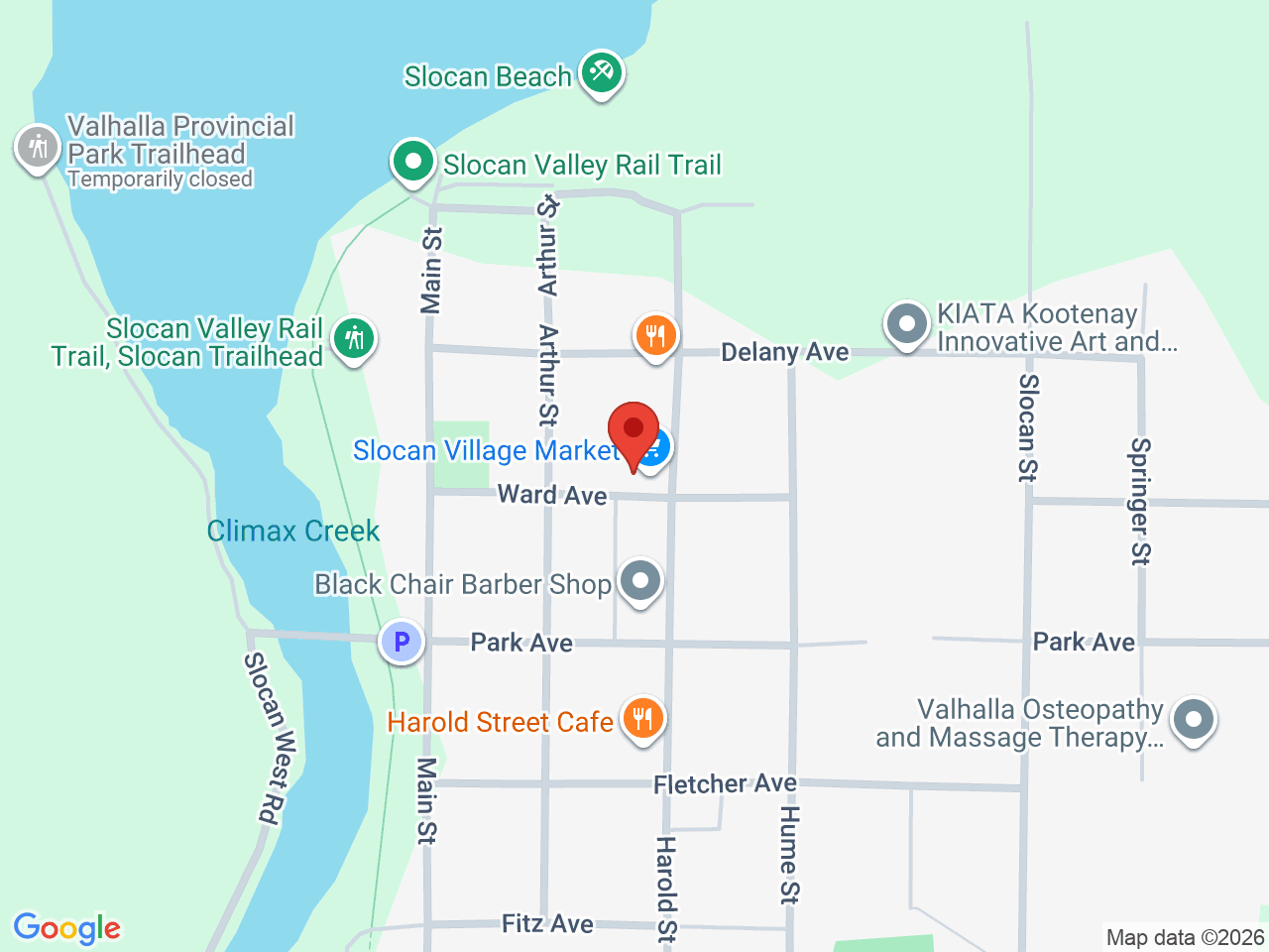 Street map for Weed Be Delighted, 519 Harold St Unit B, Slocan BC