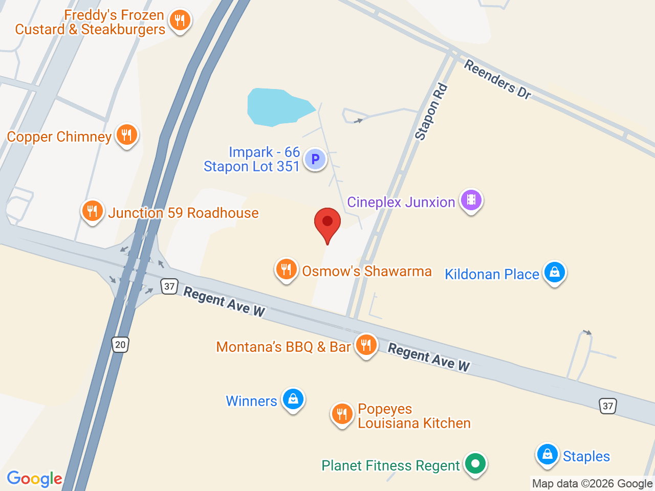 Street map for Flamingo + Cannabis, 1565 Regent Ave W Unit 9, Winnipeg MB