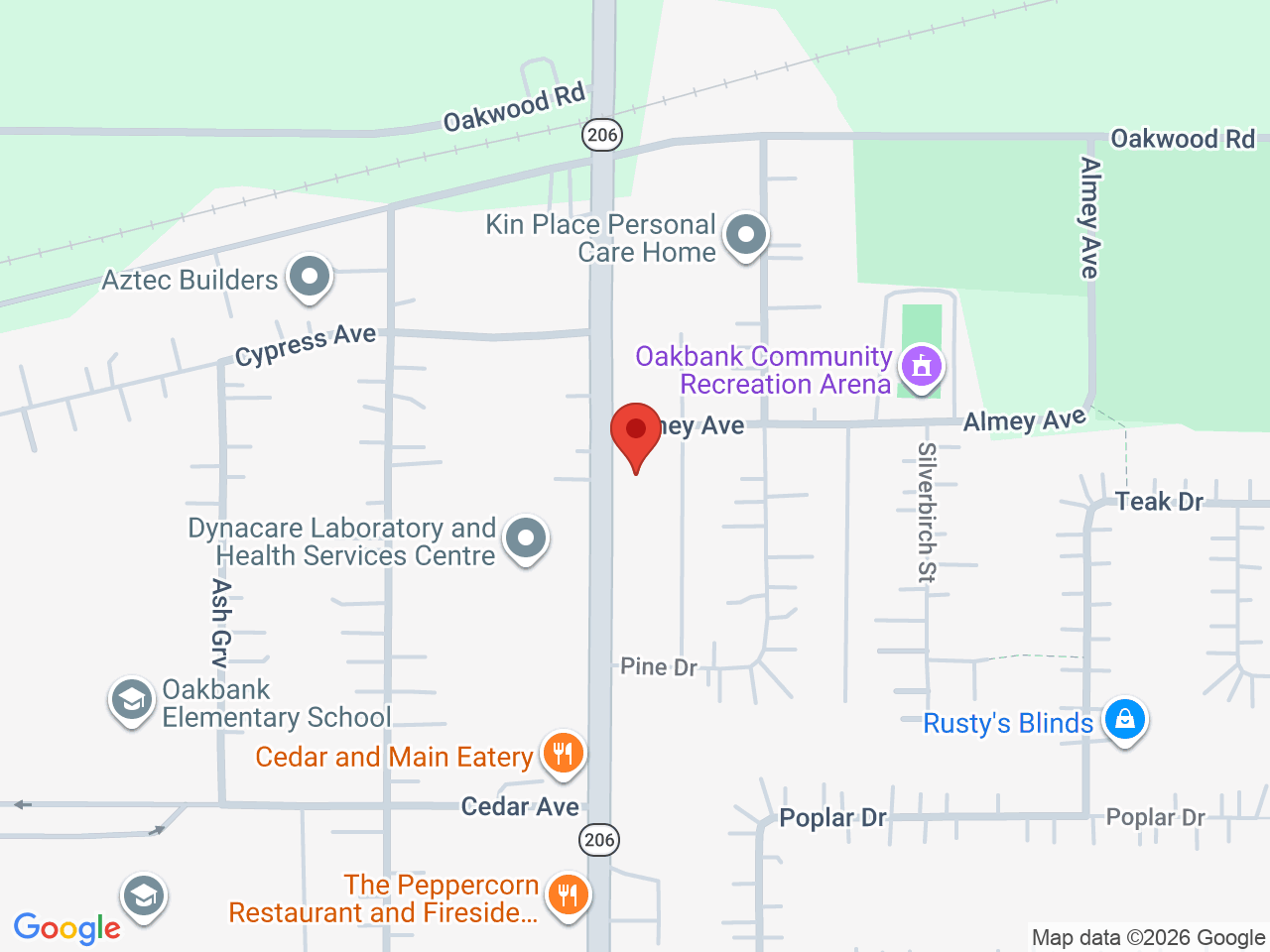 Street map for Essential Cannabis Co, 639 Main St, Oakbank MB
