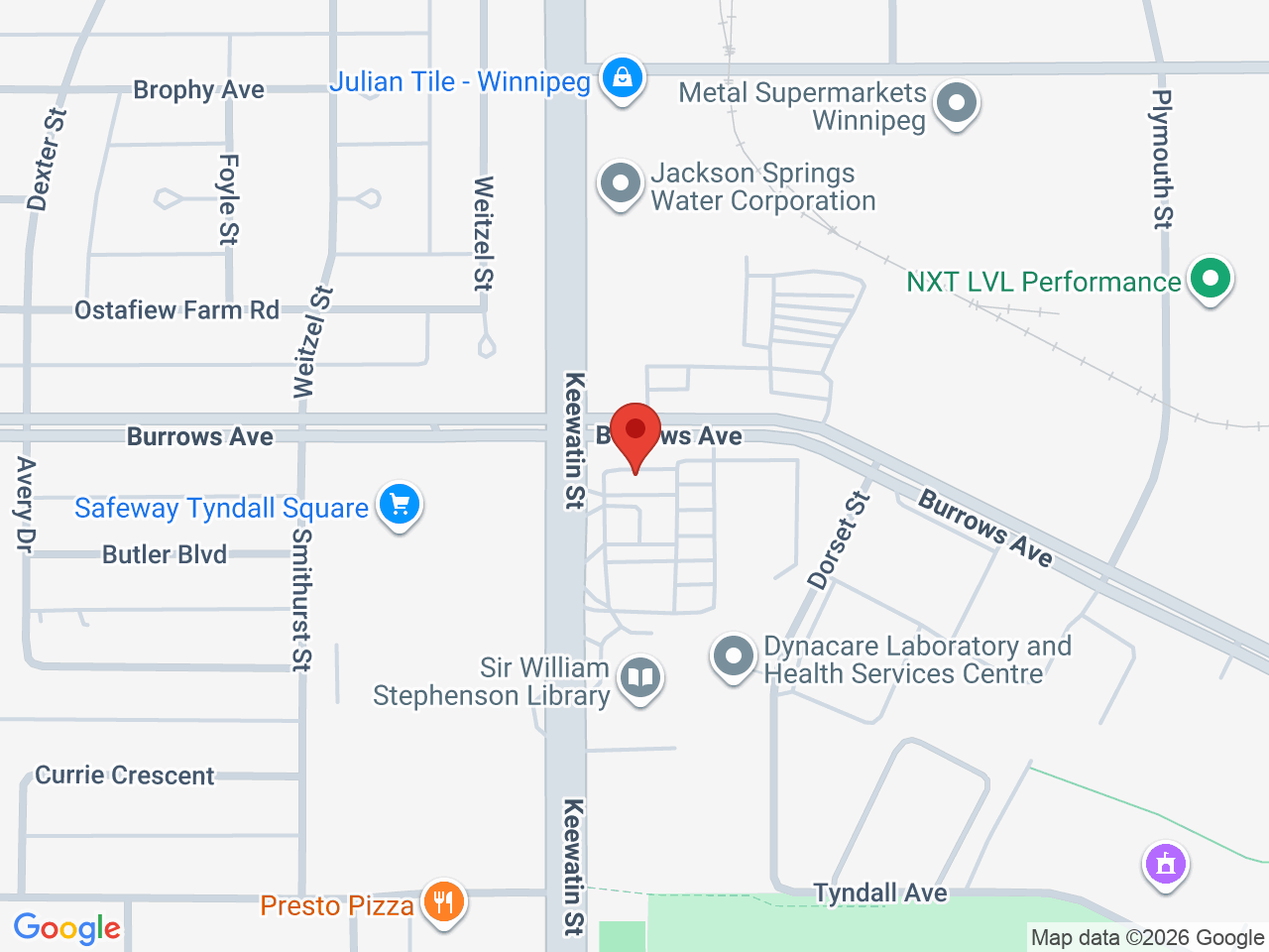 Street map for The Joint Cannabis, 835 Keewatin St unit 2, Winnipeg MB