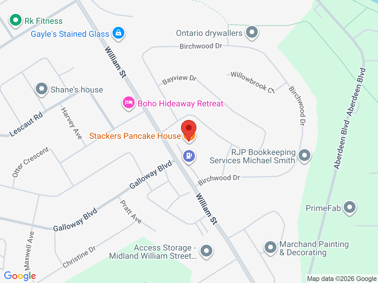 Street map for Buds 4 Less, 727 William St unit 5, Midland ON