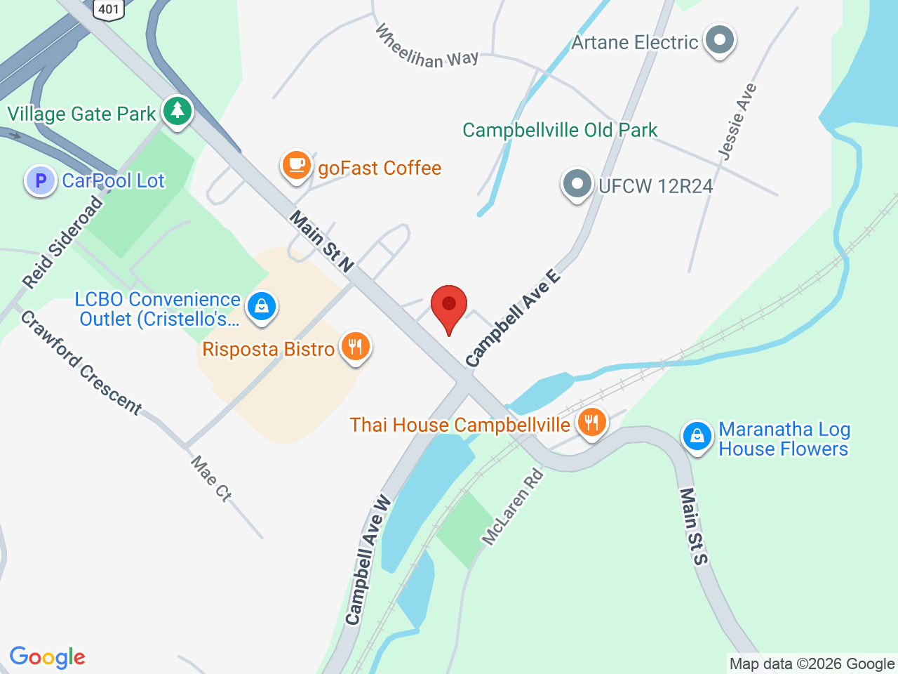 Street map for Bud's Cannabis Store, 19 Main St N, Milton ON