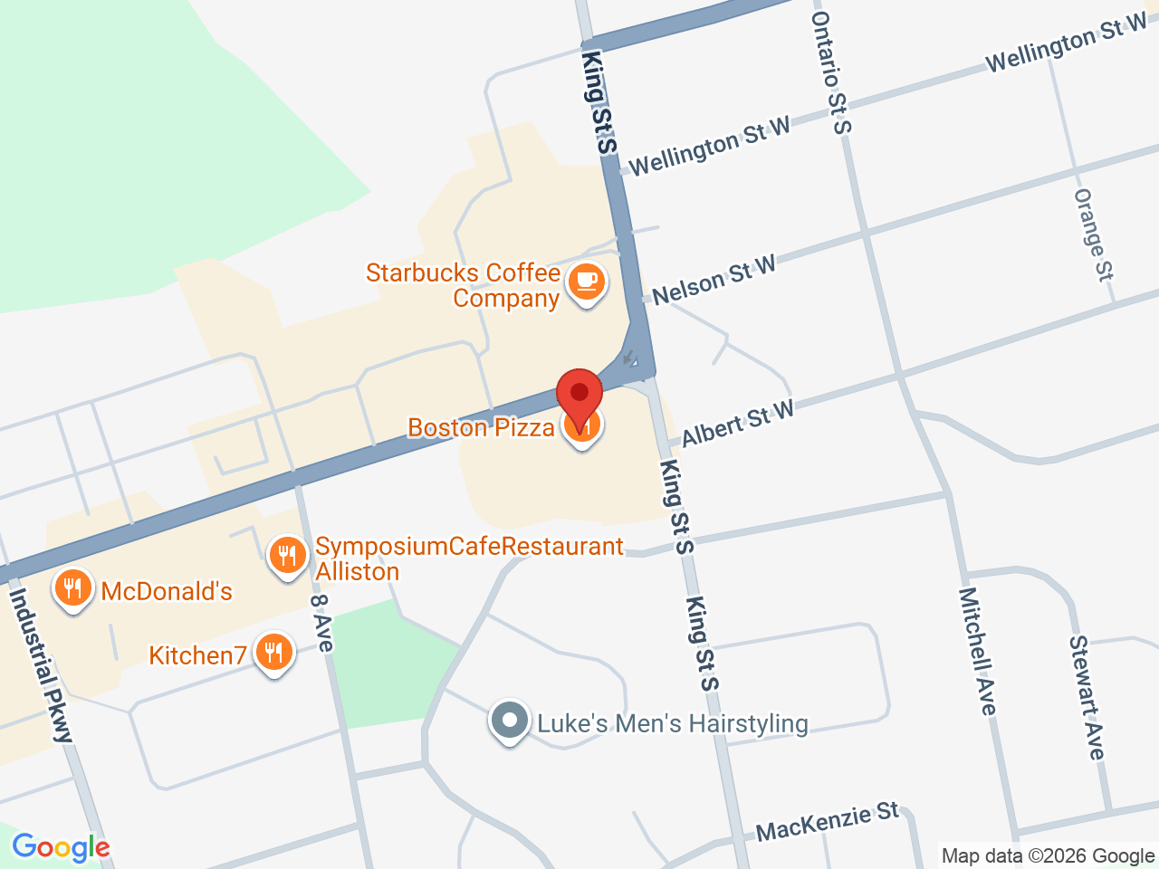 Street map for Buds 4 Less, 23 Young St, Alliston ON