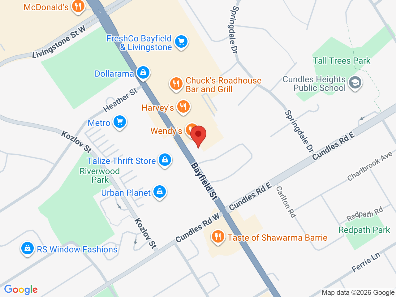 Street map for Budssmoke, 389 Bayfield St, Barrie ON