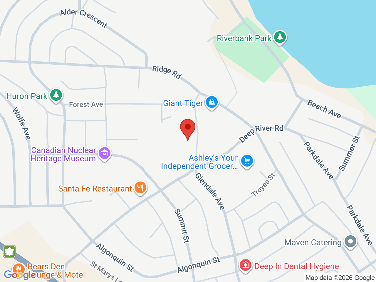 Street map for Budssmoke, 27 Champlain St, Deep River ON