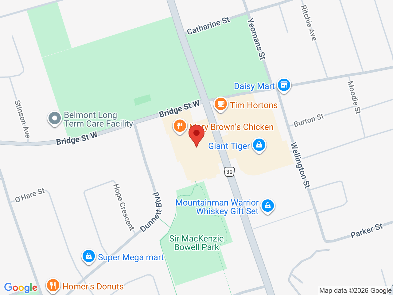 Street map for Canna Cabana, 150 Sidney St, Belleville ON