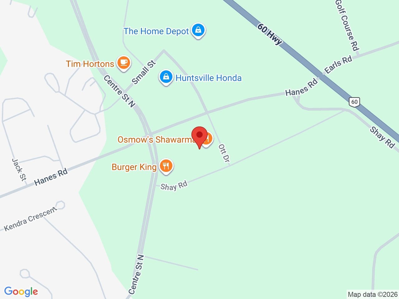 Street map for Canna Cabana, 17 Hanes Rd, Huntsville ON