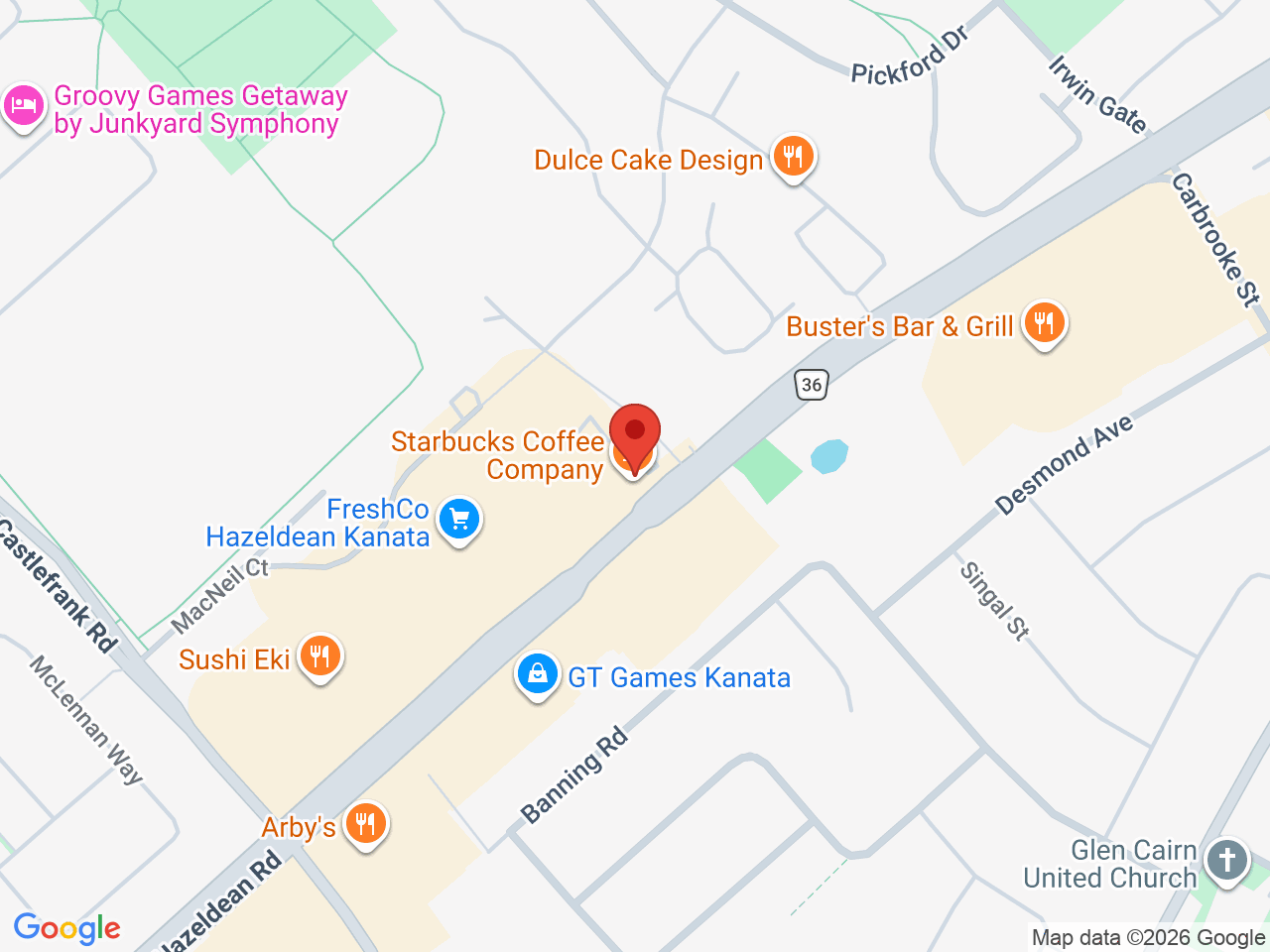 Street map for Canna Cabana, 457 Hazeldean Rd Unit 5, Kanata ON