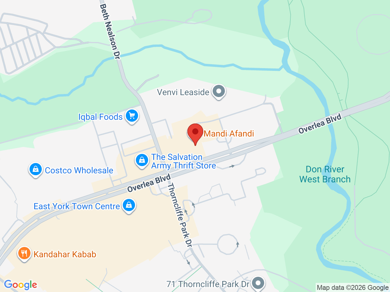 Street map for Cannabis Camel, 66 Overlea Blvd unit 11, Toronto ON