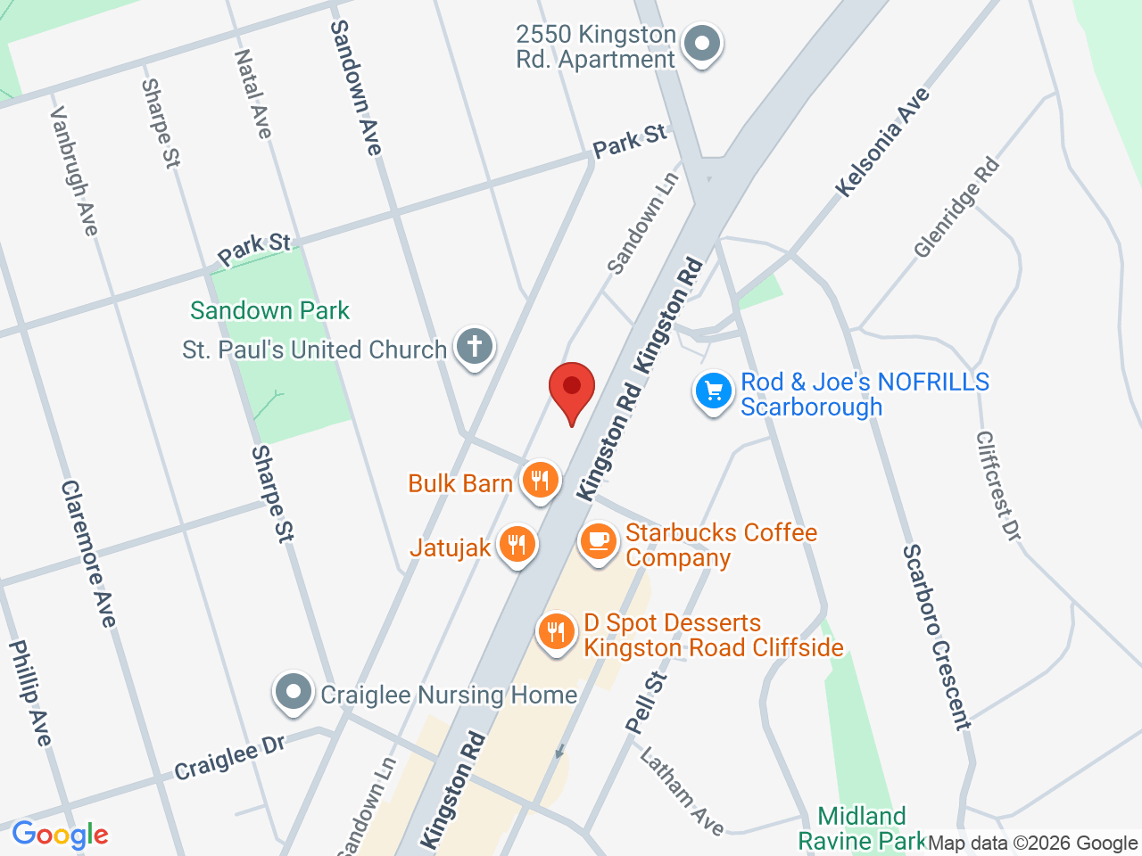 Street map for Cannabis Hut, 2434 Kingston Rd, Scarborough ON