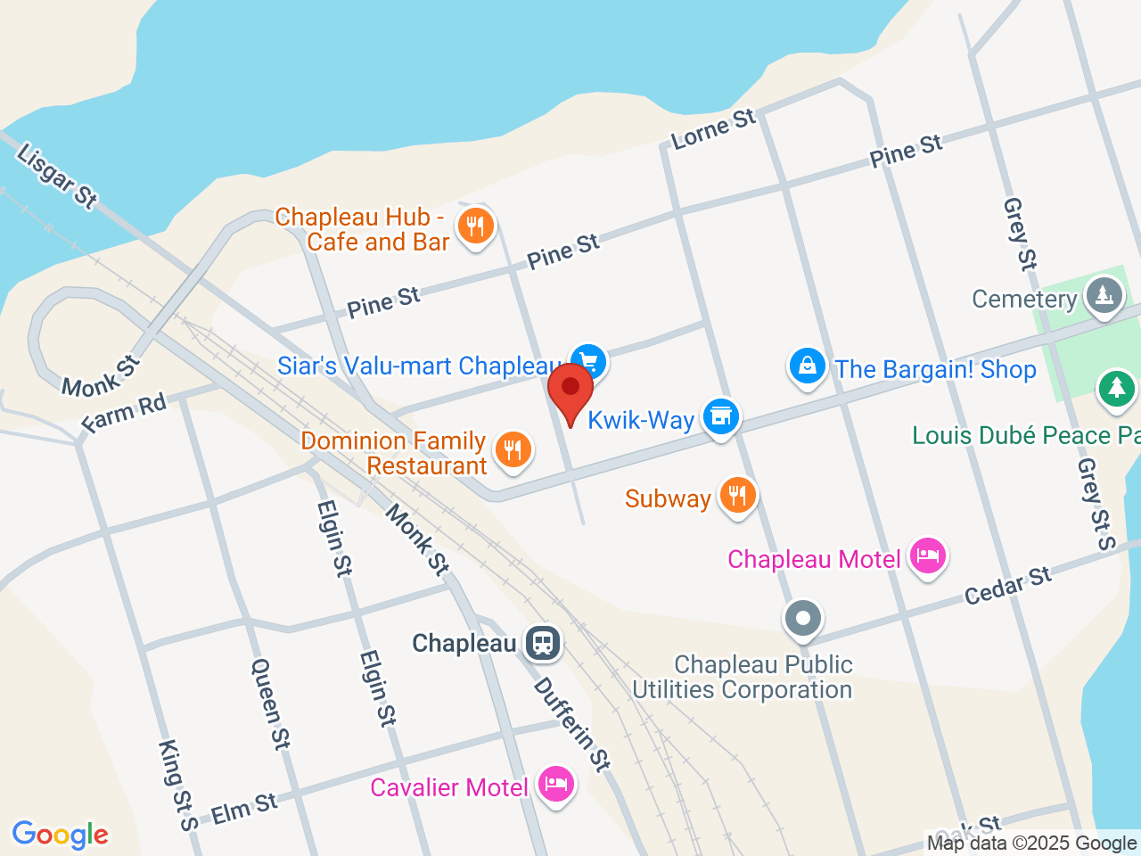 Street map for Chapleau Cannabis Store, 10 Young St, Chapleau ON