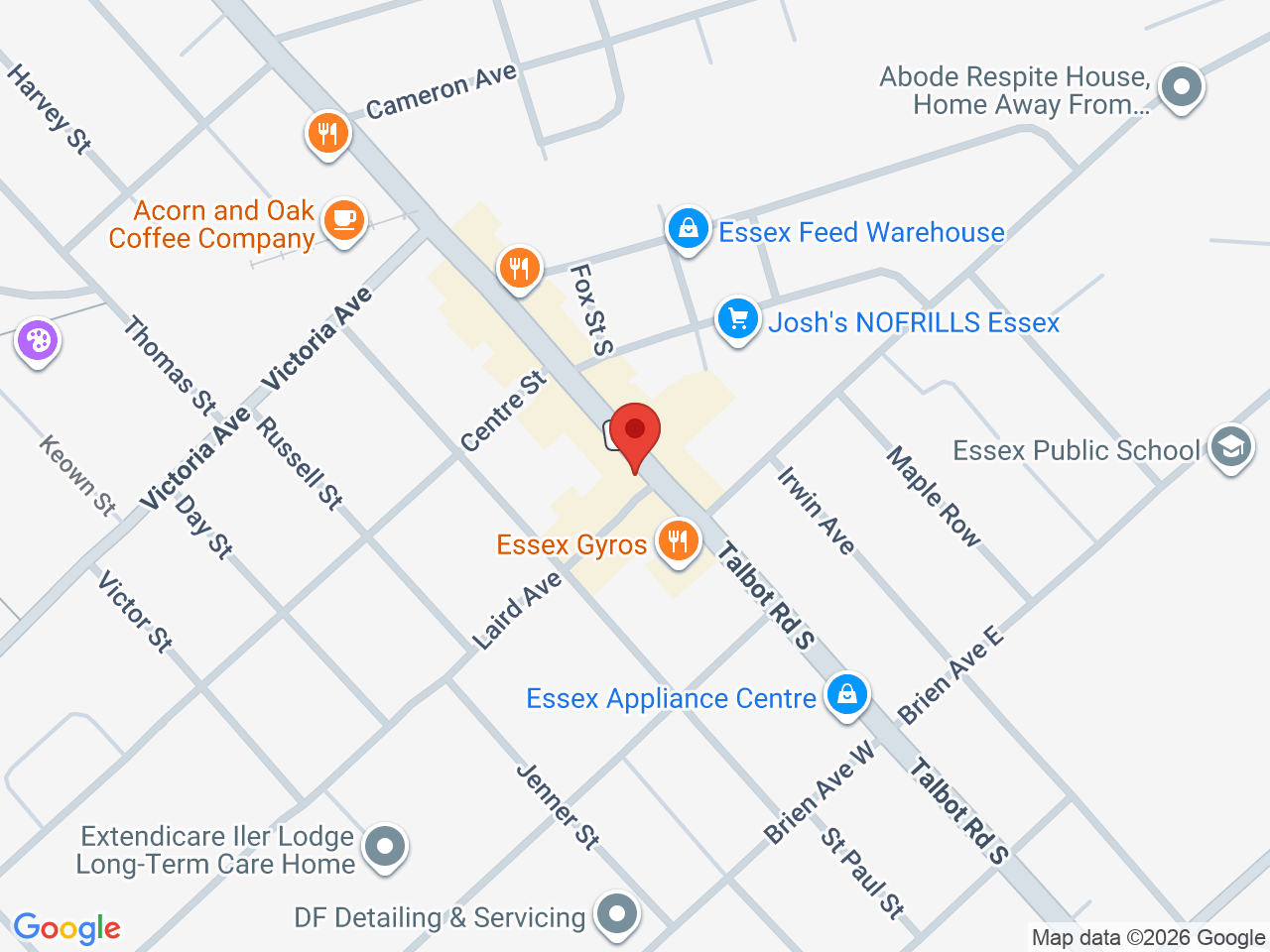 Street map for Discounted Cannabis, 4 Talbot St N, Essex ON