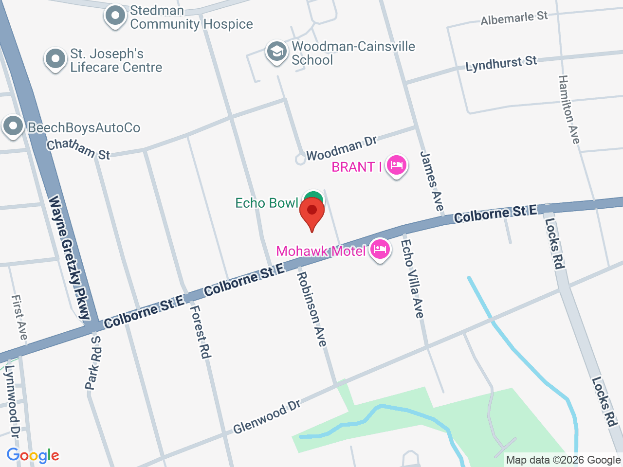 Street map for Green Garden Cannabis, 750 Colborne St, Brantford ON