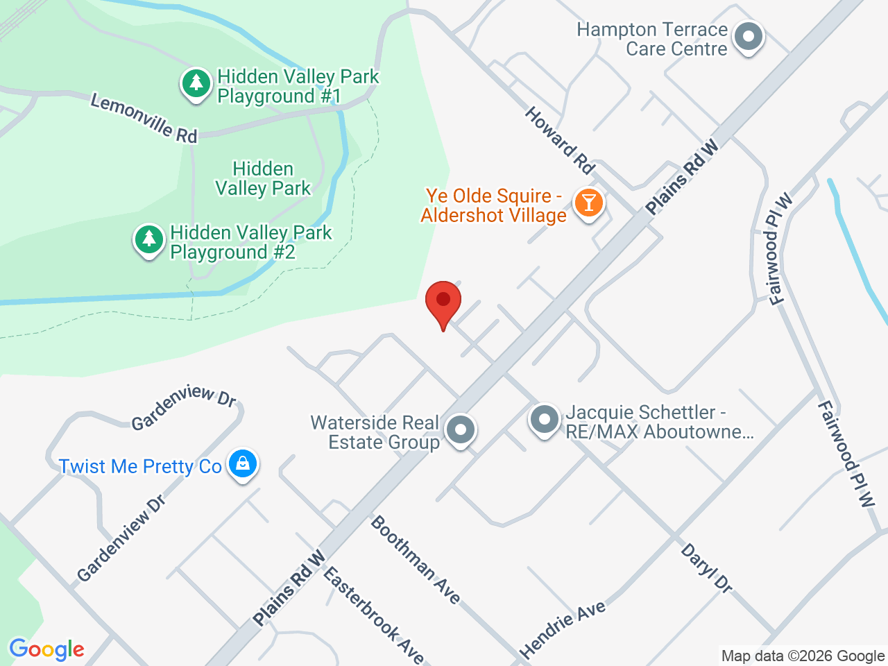 Street map for Hidden Leaf Cannabis, 181 Plains Rd W, Burlington ON