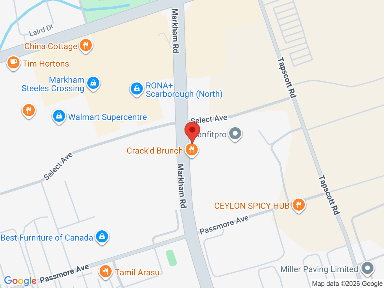 Street map for Holland Daze, 3165 Markham Rd Unit C3, Scarborough ON