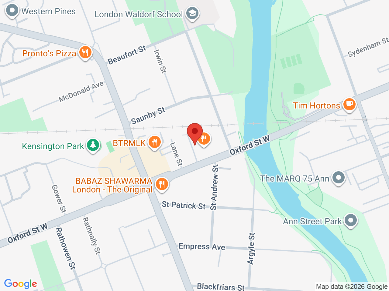 Street map for Holy Cannabis, 25 Oxford St W unit 109, London ON