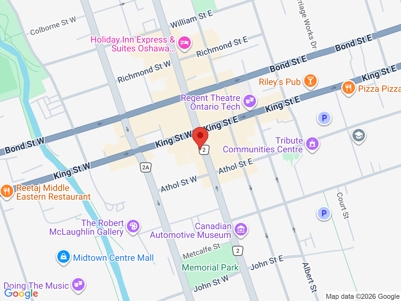 Street map for Kapn Chronic Cannabis, 12 Simcoe St S, Oshawa ON