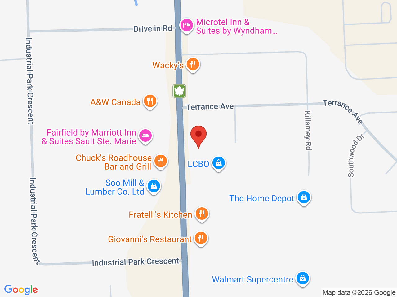 Street map for Matchbox Cannabis, 632 Great Northern Rd Unit #2, Sault Ste. Marie ON