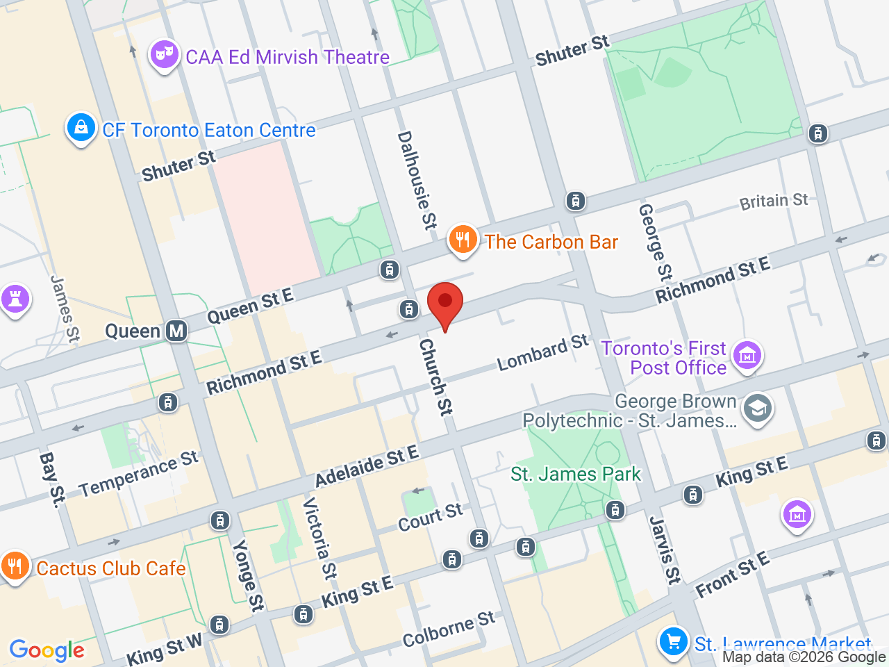 Street map for Phoenix Cannabis, 101 Church St, Toronto ON