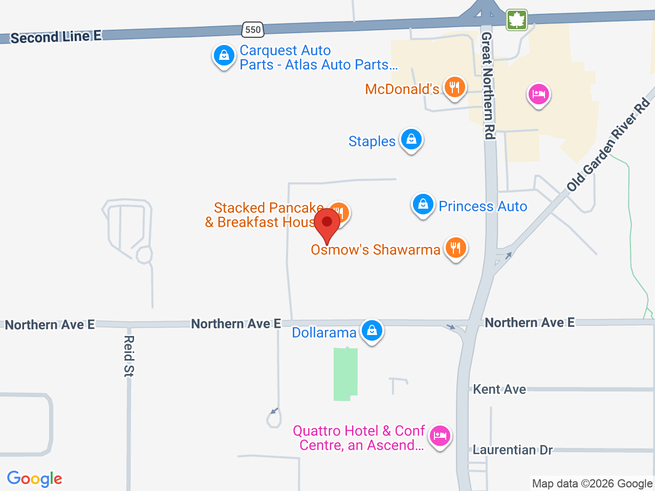 Street map for Sessions Cannabis, 248 Northern Ave E Unit 15B, Sault Ste. Marie ON