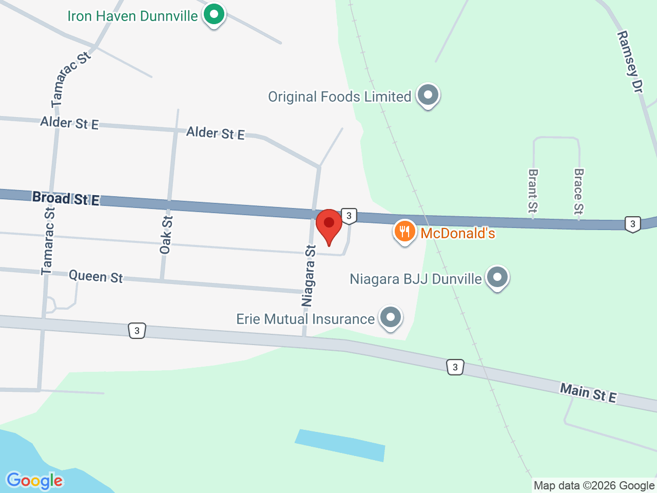 Street map for The Cannabis Co., 211 Niagara St, Dunnville ON