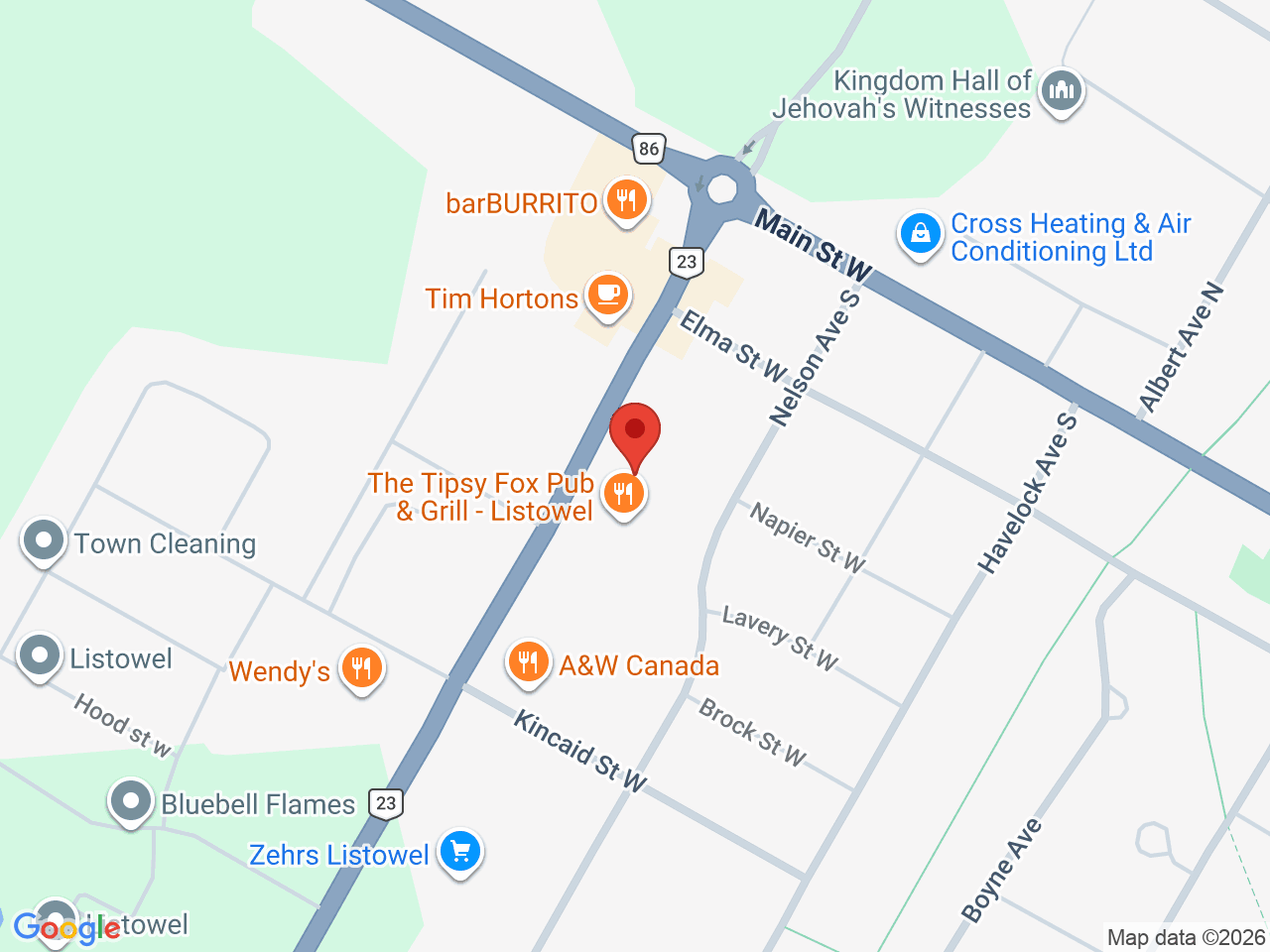 Street map for The Cannabis Guys, 300 Mitchell Rd S Unit 8, Listowel ON
