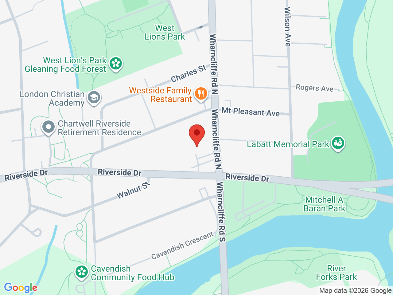 Street map for The Cannabist Shop, 60 Wharncliffe Rd N, London ON