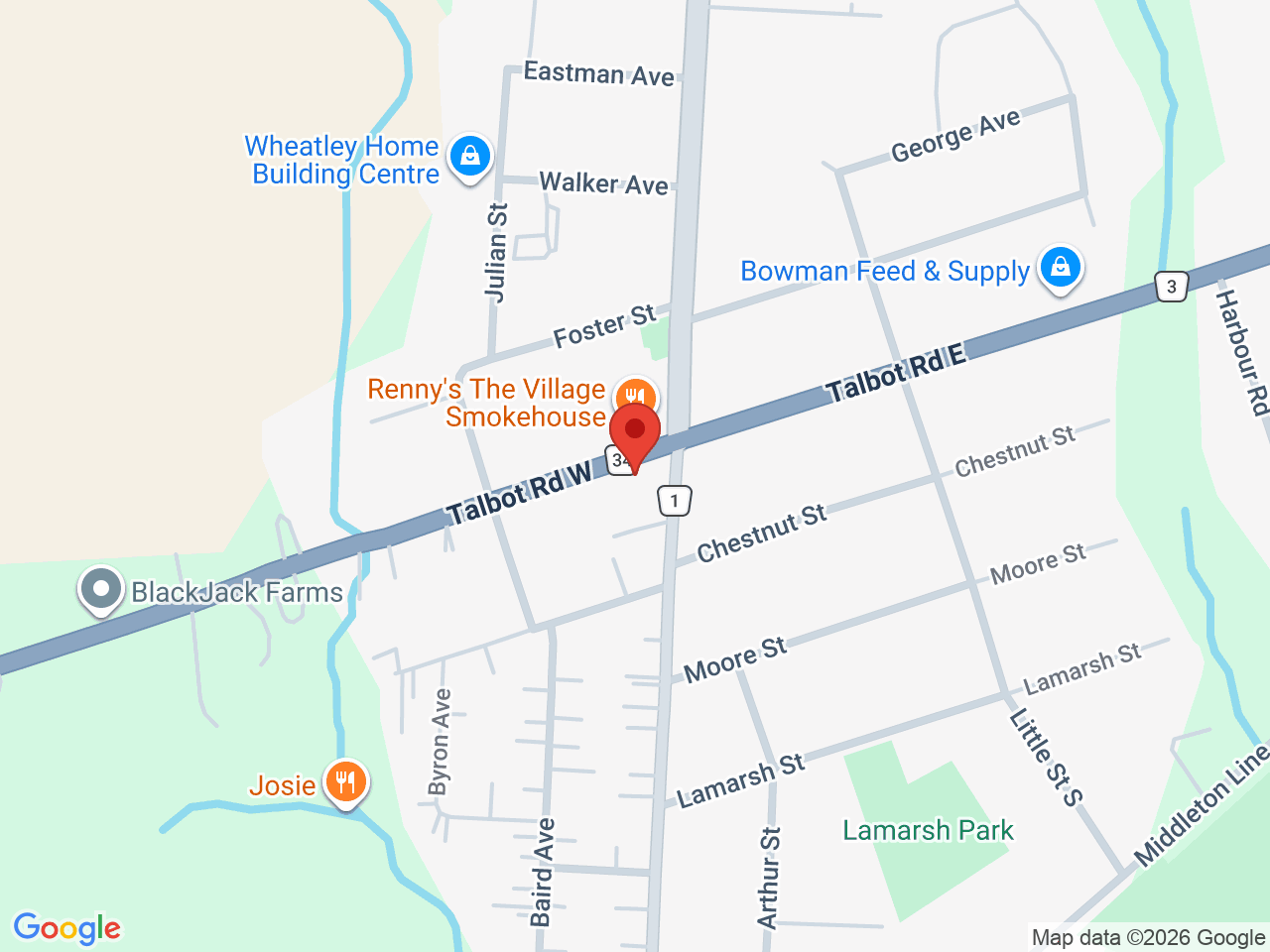 Street map for The Higher Cannabis Company, 12 Talbot Rd W, Wheatley ON