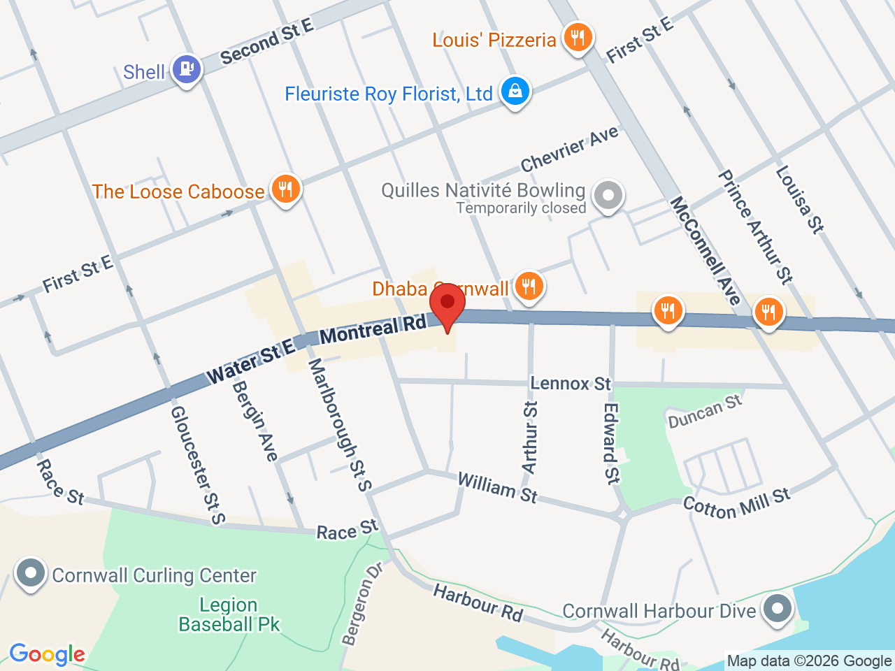 Street map for The Oz Store, 135 Montreal Rd, Cornwall ON