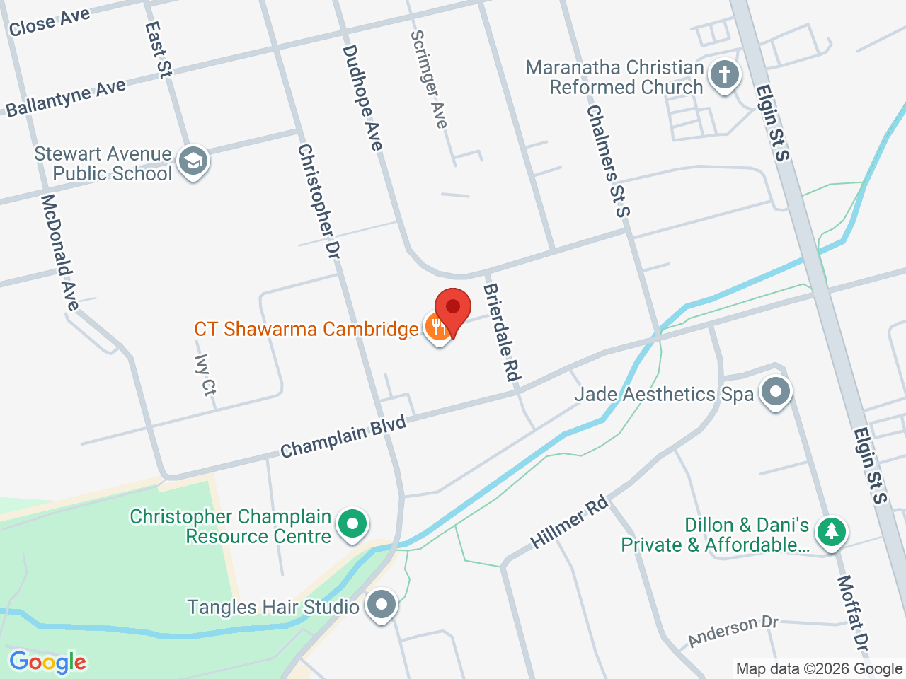 Street map for Thisel Cannabis, 115 Christopher Dr Unit 750, Cambridge ON