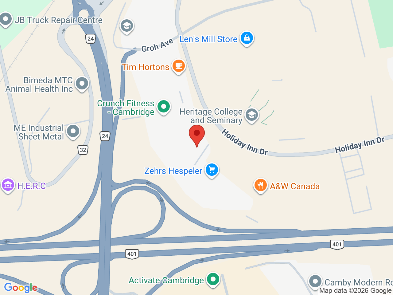 Street map for Value Buds, 150 Holiday Inn Dr #111, Cambridge ON