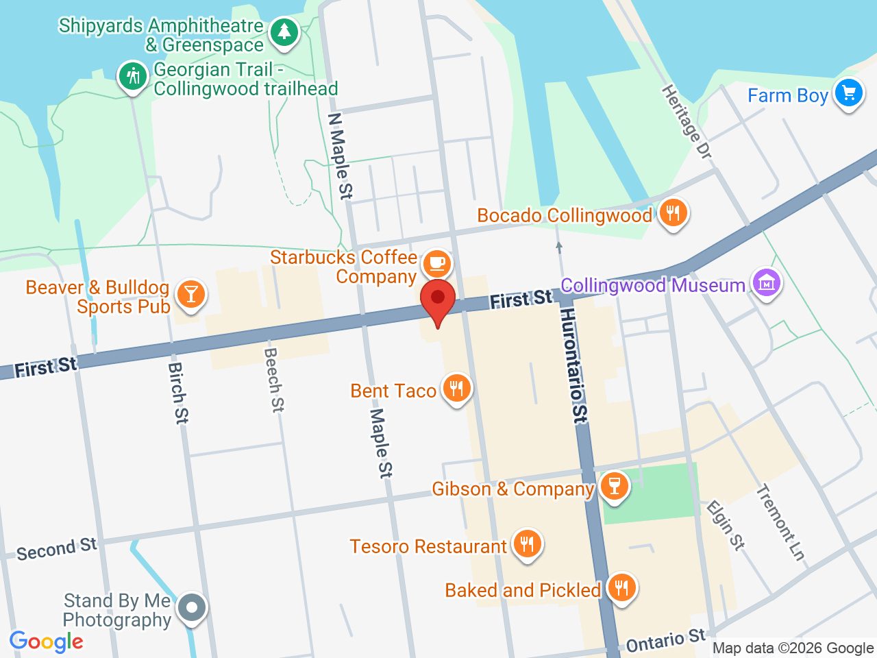 Street map for Value Buds, 70 First St, Collingwood ON