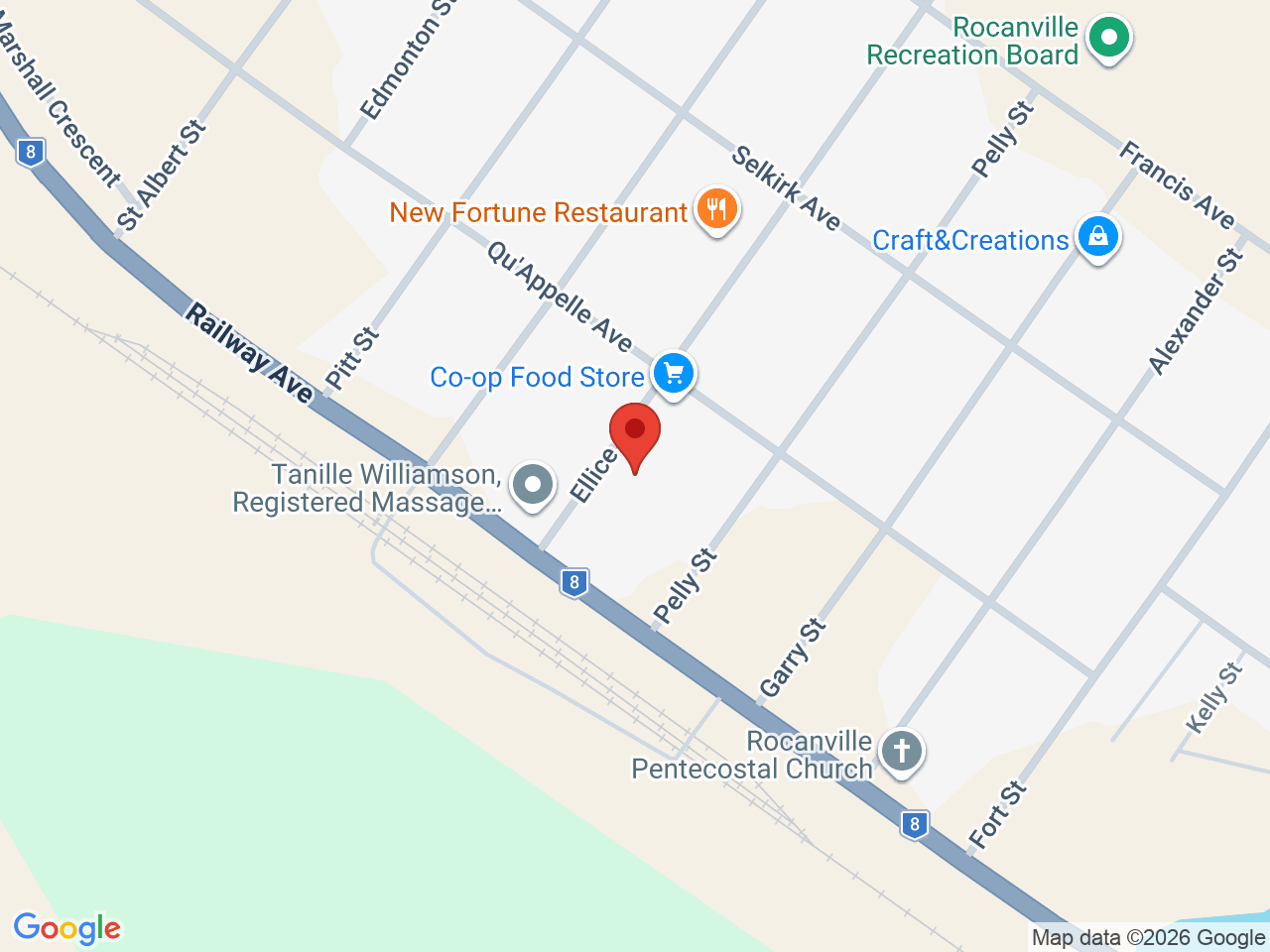Street map for PotHash Store, 109 Ellice St, Rocanville SK