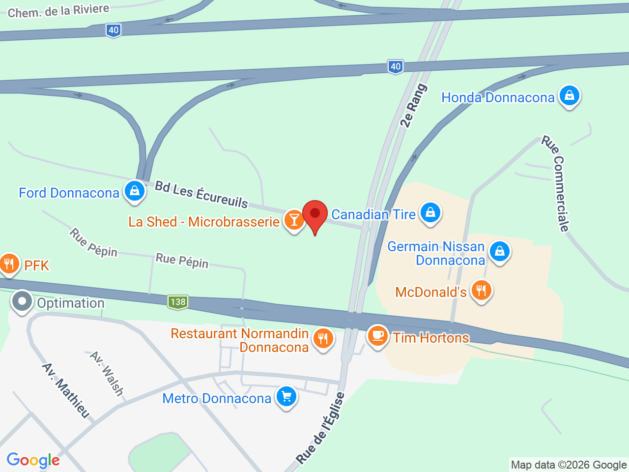 Street map for SQDC, 164 Bd Les Ecureuils, Donnacona QC