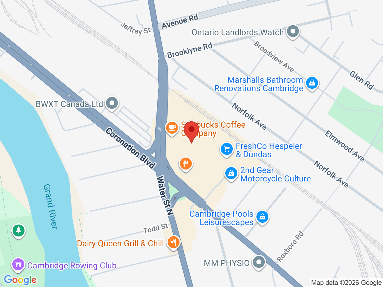 Street map for Canna Cabana, 1 Hespeler Rd Unit A01007B, Cambridge ON