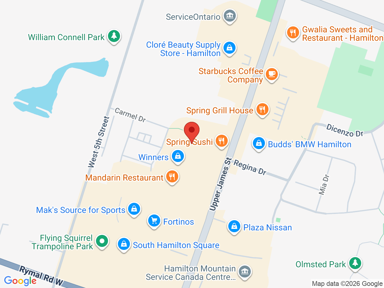 Street map for Canna Cabana, 1508 Upper James St unit 250, Hamilton ON