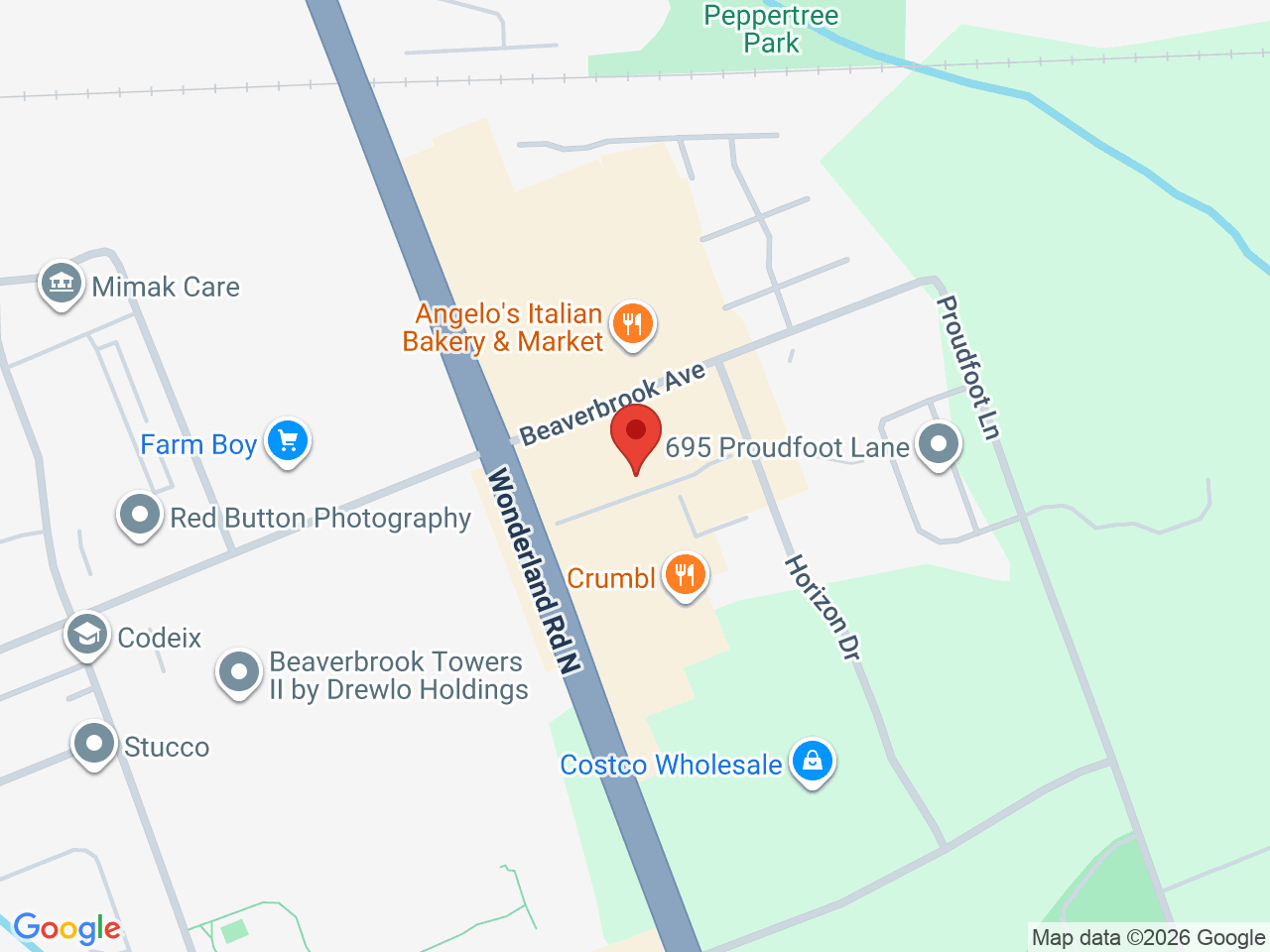 Street map for Discounted Cannabis, 735 Wonderland Rd N unit 24, London ON