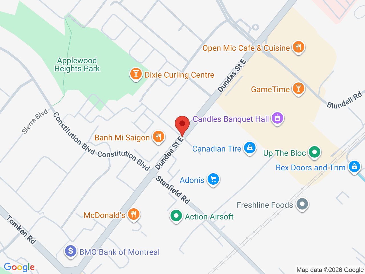 Street map for Canacron Cannabis, 1151 Dundas St W unit no.24, Mississauga ON